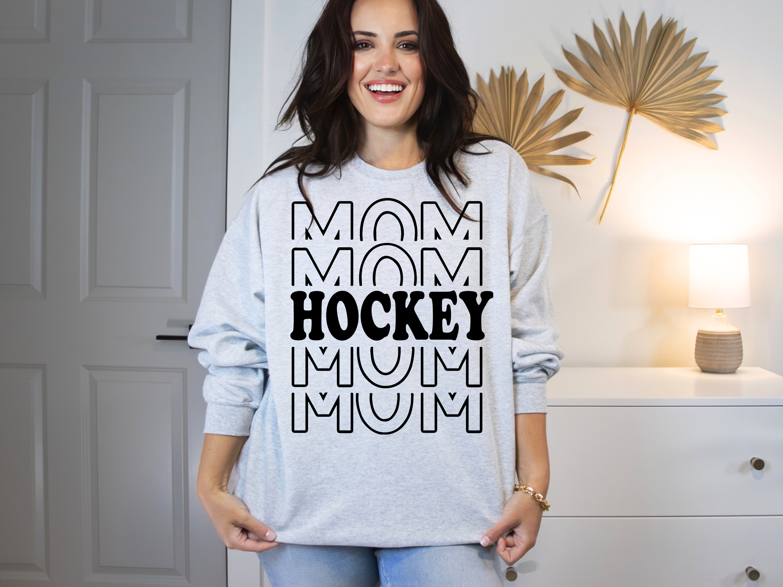 Hockey Mom Stacked Crewneck