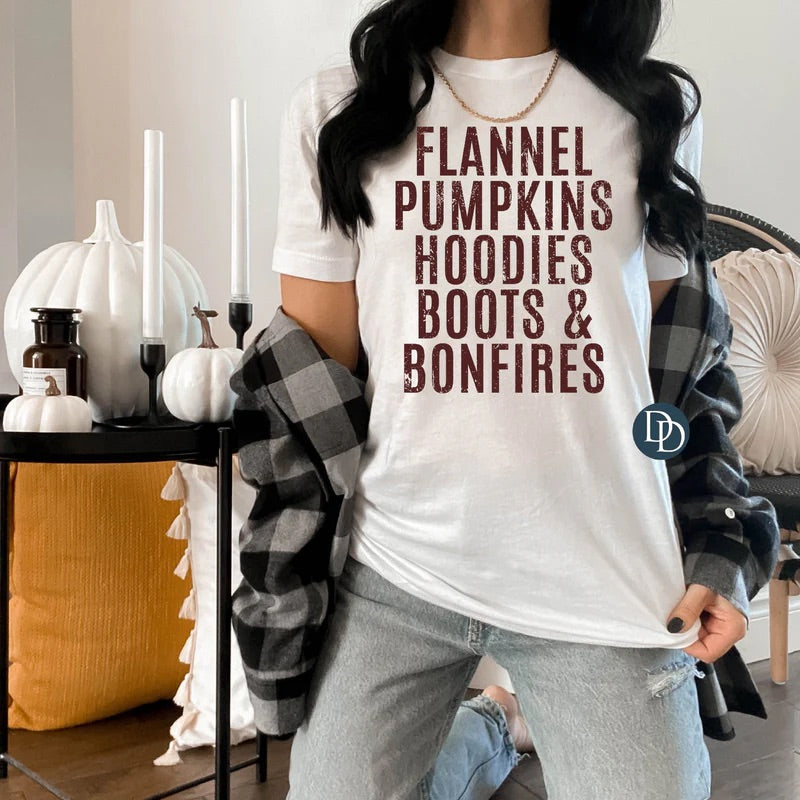 Flannels Pumpkins Boots Tee