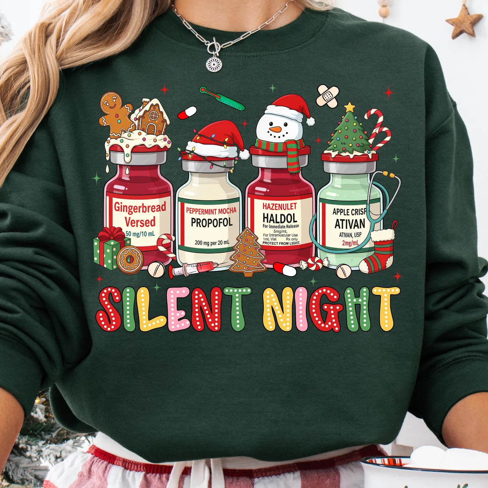 Medical Themed Silent Night Crewneck