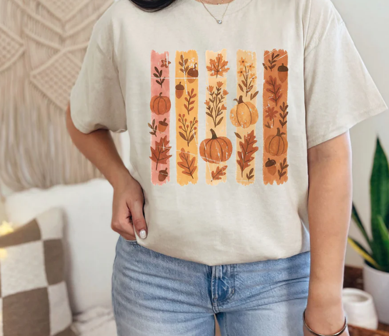 Fall Pumpkin Brushstrokes Tee