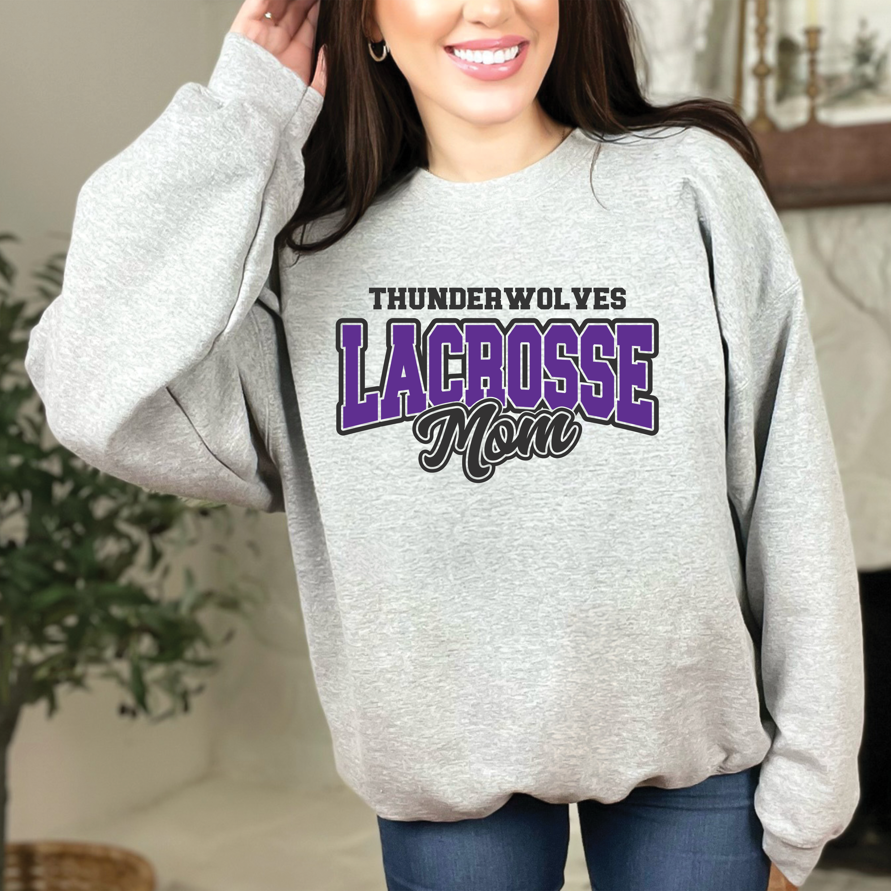 Thunderwolves Lacrosse Mom Crewneck